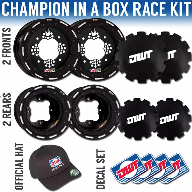 DWT Champion Set Worcs Black Beadlock Rings for Yamaha YFZ
